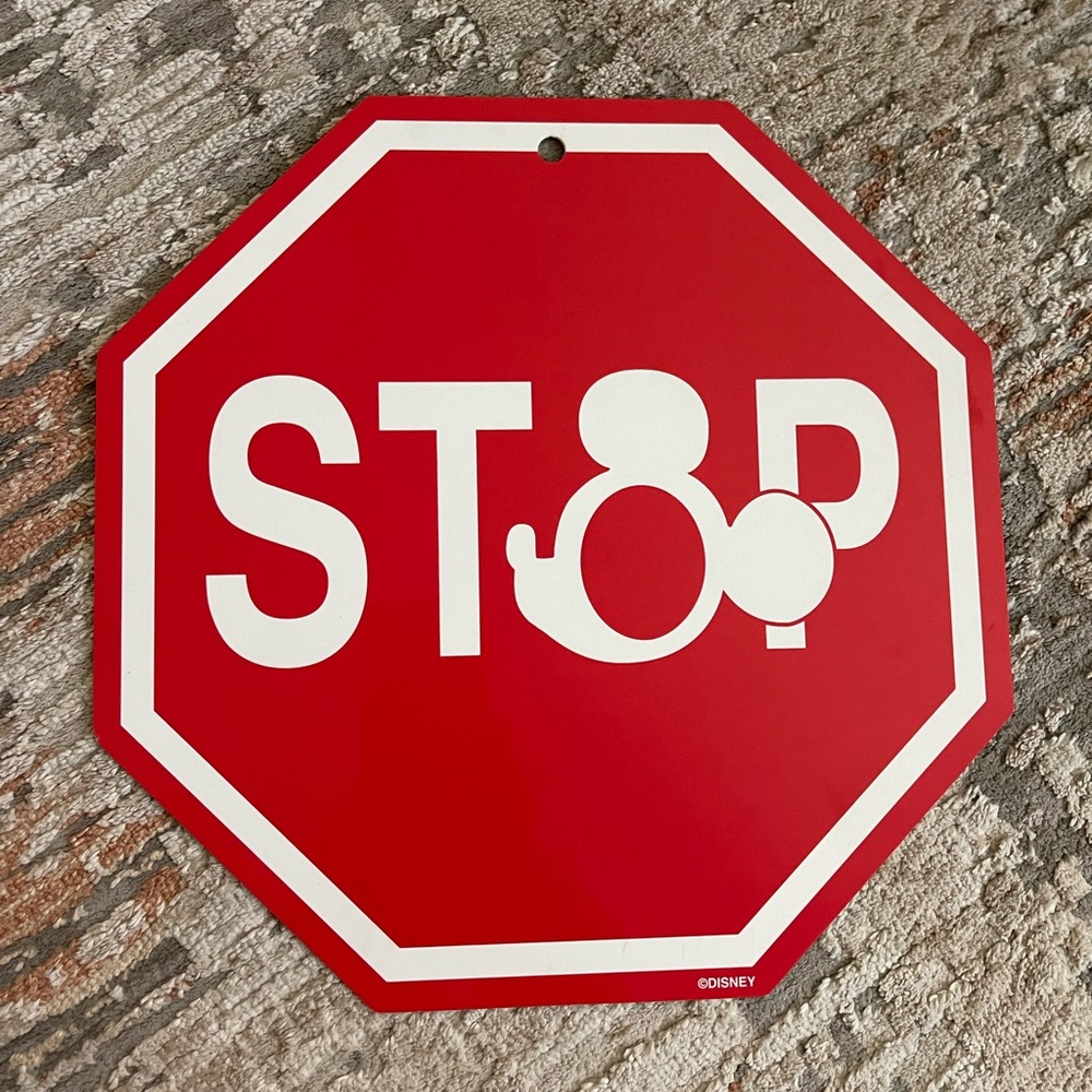 Disney Parks Rare Mickey Mouse Stop Sign
